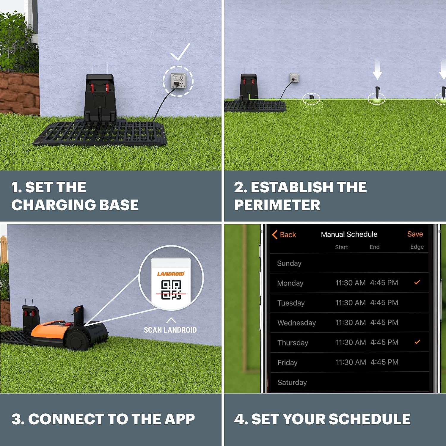 Worx Landroid M 20V Robotic Lawn Mower 1/4 Acre / 10,890 Sq. Ft Power Share- WR147 (Battery & Charger Included)