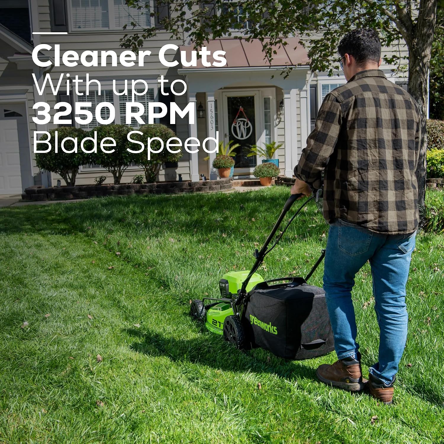 Greenworks 48V (24V x 2) 21' Cordless Battery Self-Propelled Lawn Mower w/Two (2) 5.0Ah USB Batteries & Charger 24V 12' Cordless Battery String Trimmer/Edger (Tool Only) Kit