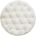 Sorra Home Tufted Papasan Cushion - Soft Bucket & Moon Chair Comfy Round Cushion - Floor Pillow with Plush Foam for Indoor Furniture (Frame Not Included) - Fauxchilla Fawn (44' x 44' x 4')