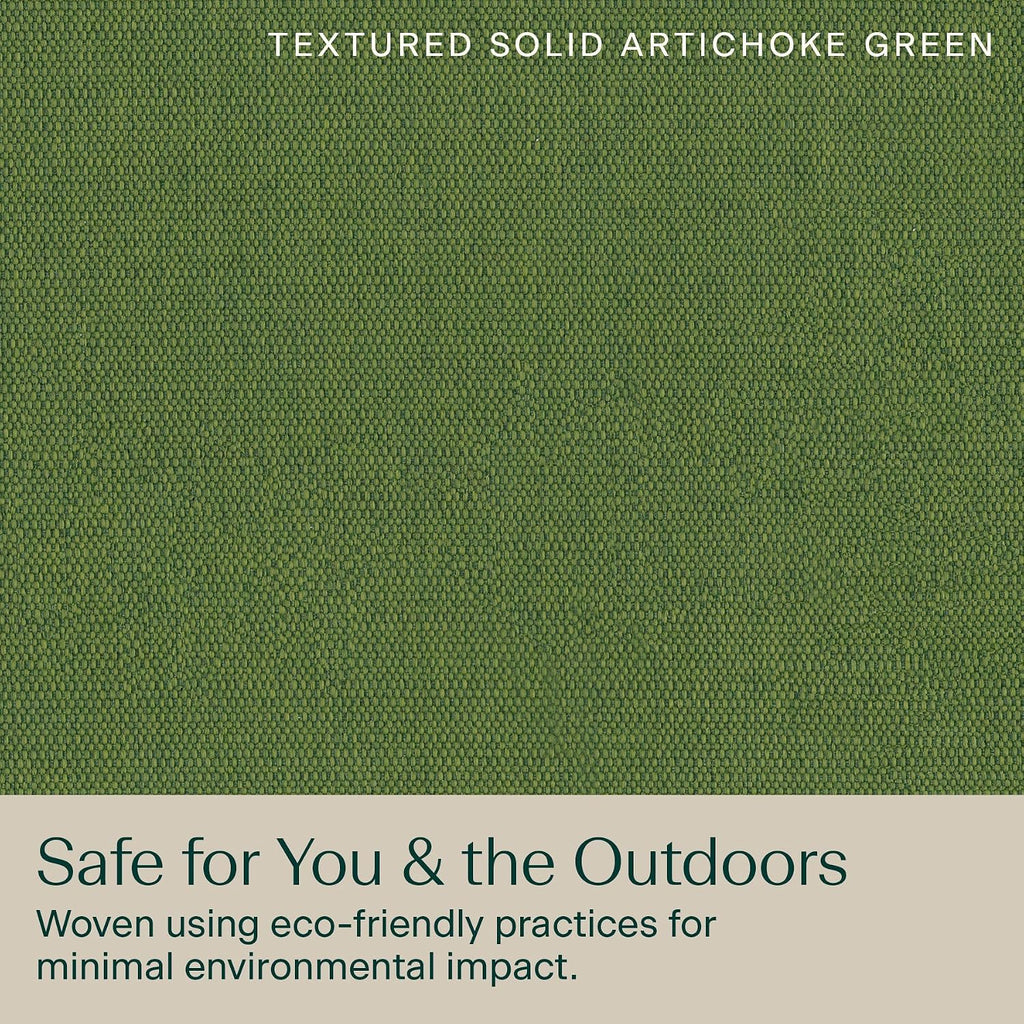 Honeycomb Outdoor Heritage Deep Seat, 24 x 23, Textured Solid Artichoke Green Chair Cushion with Removable Cover, for Patio Furniture