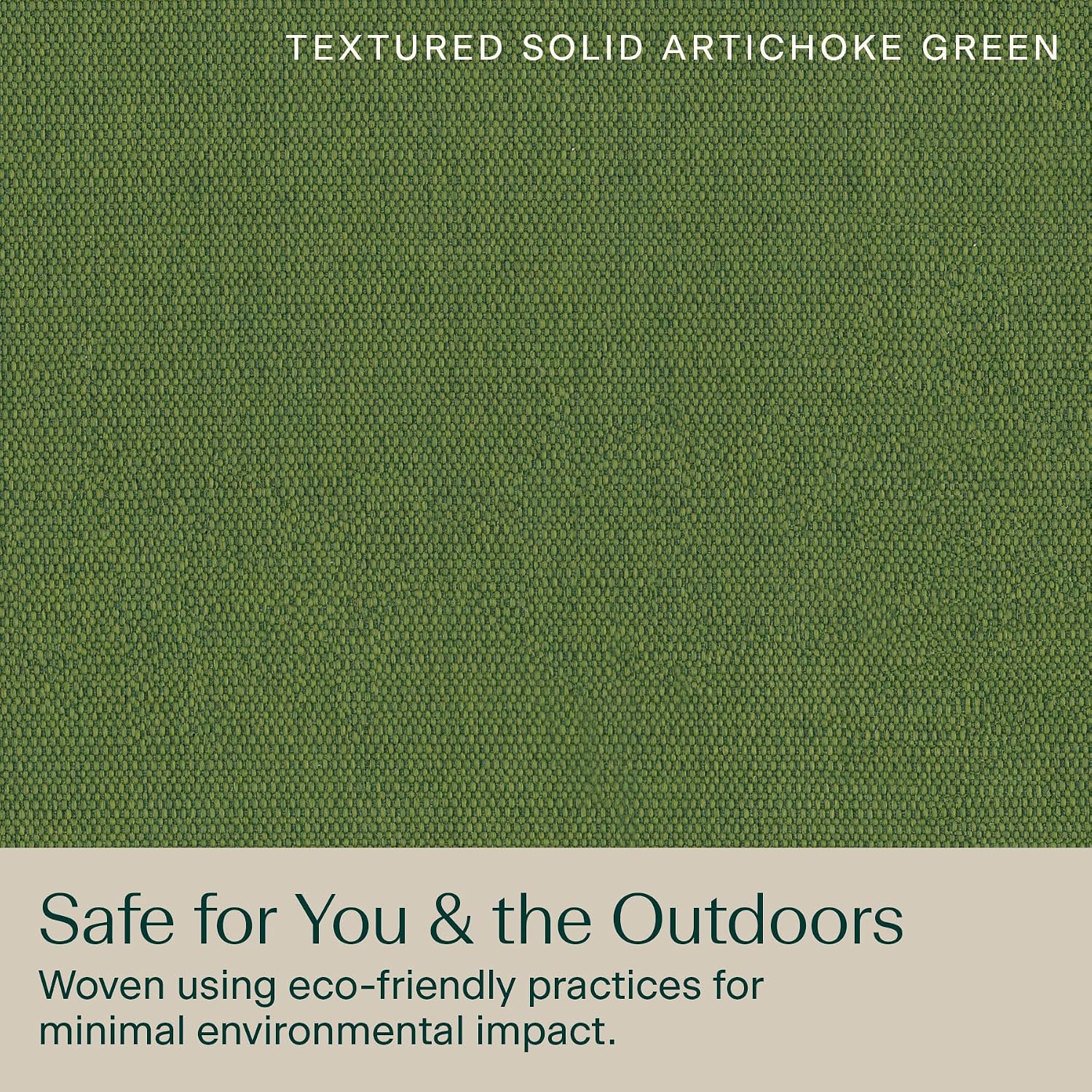 Honeycomb Outdoor Heritage Deep Seat, 24 x 23, Textured Solid Artichoke Green Chair Cushion with Removable Cover, for Patio Furniture