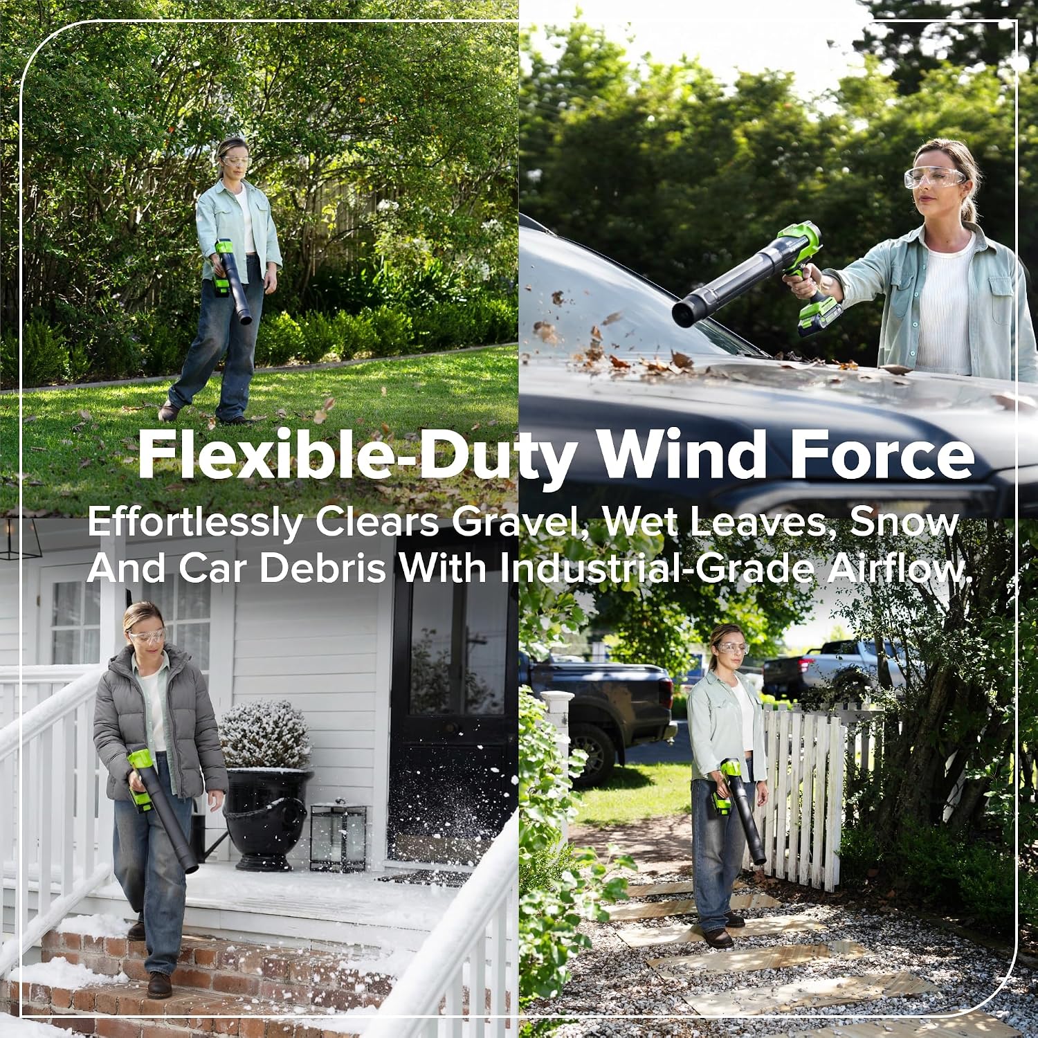 Greenworks 48V (24V x 2) 17' Brushless Push Mower + 270 CFM/130MPH Blower + 12' String Trimmer Combo with (2) 4.0Ah Batteries, 65W Type-C Charger & (2) 3-ft Cables