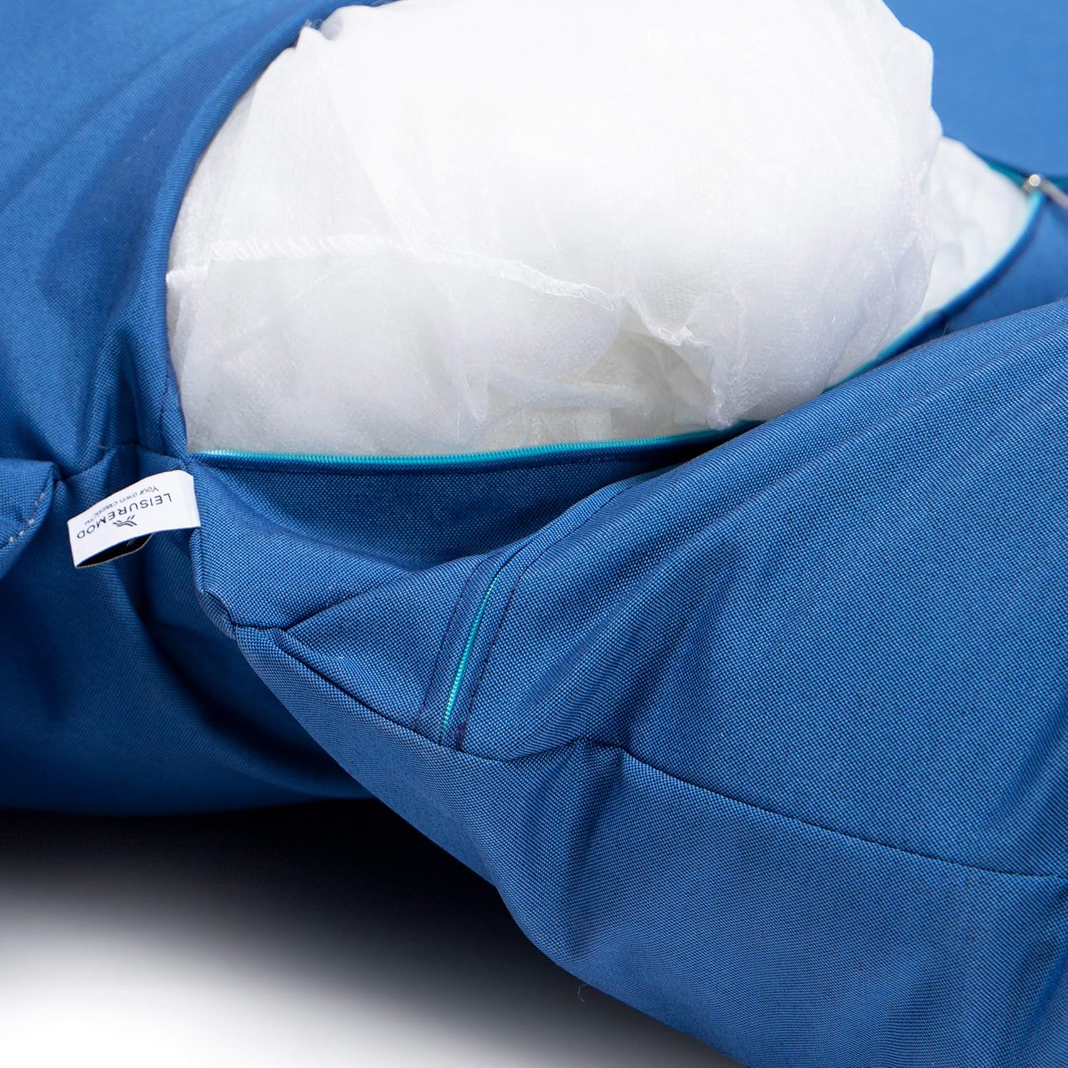 LeisureMod 2 Person Hanging Egg Chair Cushion - Blue, Soft Cotton Filling, Quick-Drying & Weather-Resistant, Machine Washable