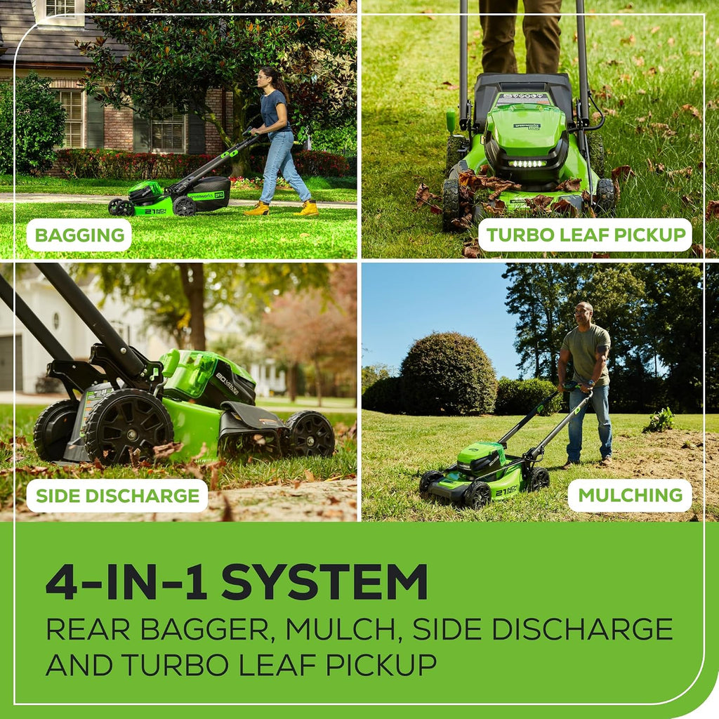 80V 21 inch GEN 2 Cordless Battery Push Lawn Mower(Auto Switch) w/ 4.0Ah Battery & Charger