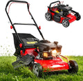 Foldable Self-Propelled Gas Lawn Mower with 131cc 4-Stroke Engine, 3-in-1(Bag/Mulch/Rear Discharge),8 Cutting Heights, Durable Steel Deck, Forced Air-Cooling System