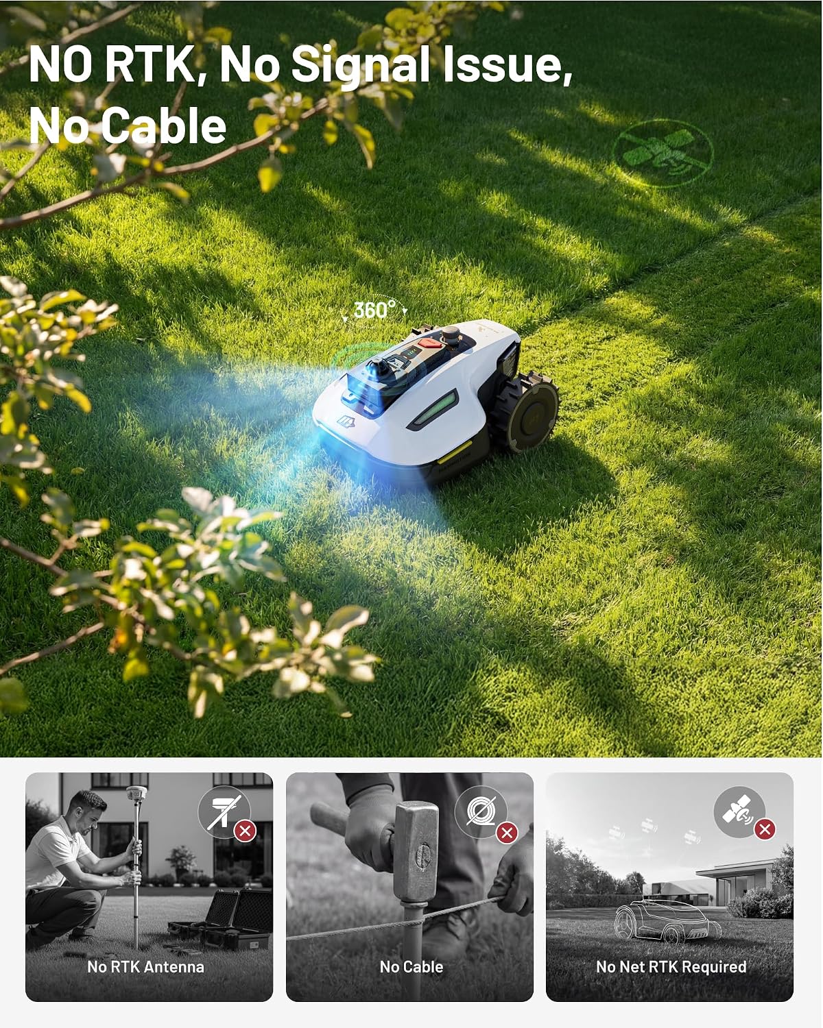 (2026 Upgrade) Mammotion YUKA mini 2 1000H Robotic Lawn Mower, for 0.25 Acre, 360° LiDAR + AI Vision, 45% Slope, DropMow, Smart Battery Management,Cutting Heights 2.0'-3.5'