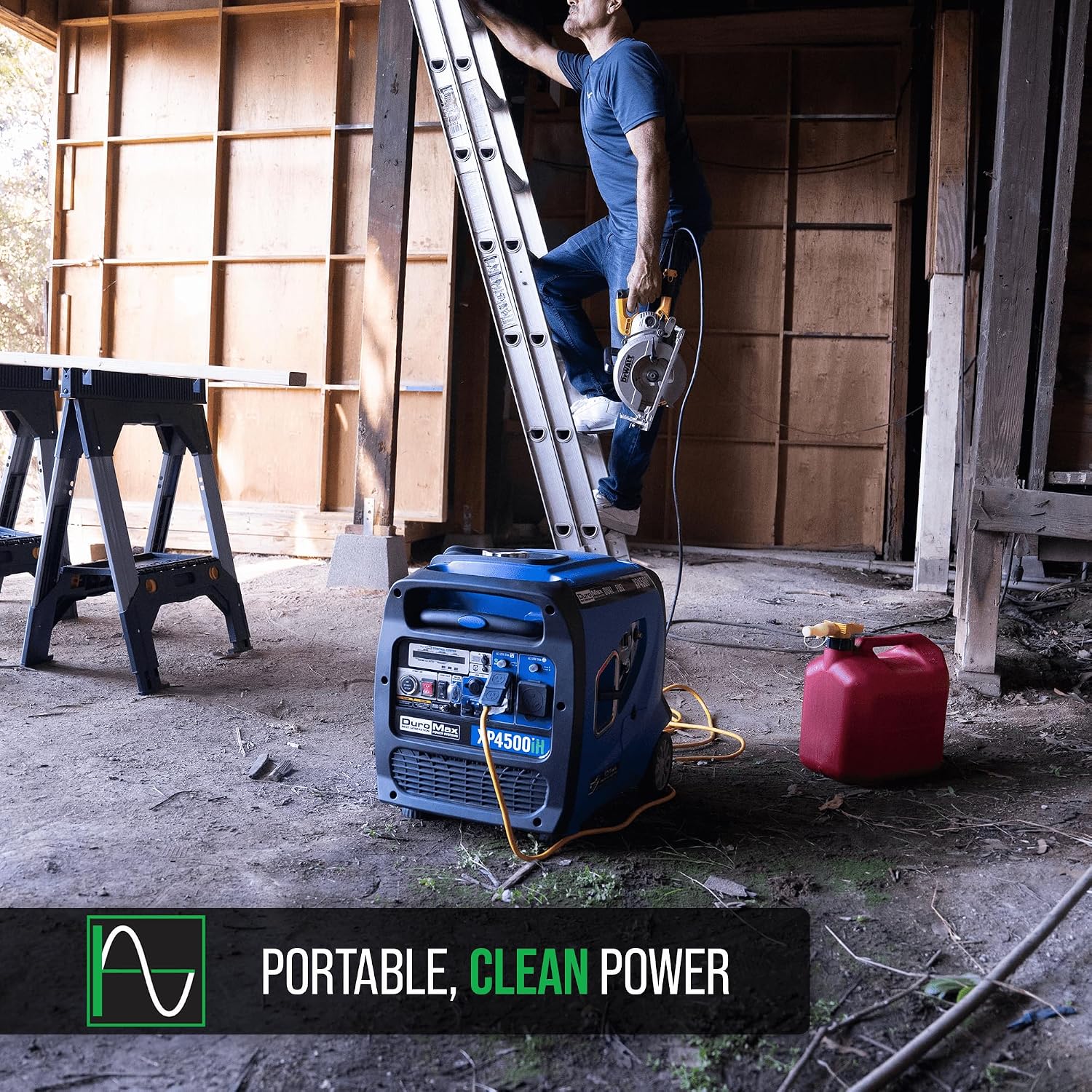 DuroMax XP4500iH 4,500-Watt Dual Fuel Portable Digital Inverter Generator - Gas & Propane, Remote Electric Start, RV & Emergency Ready