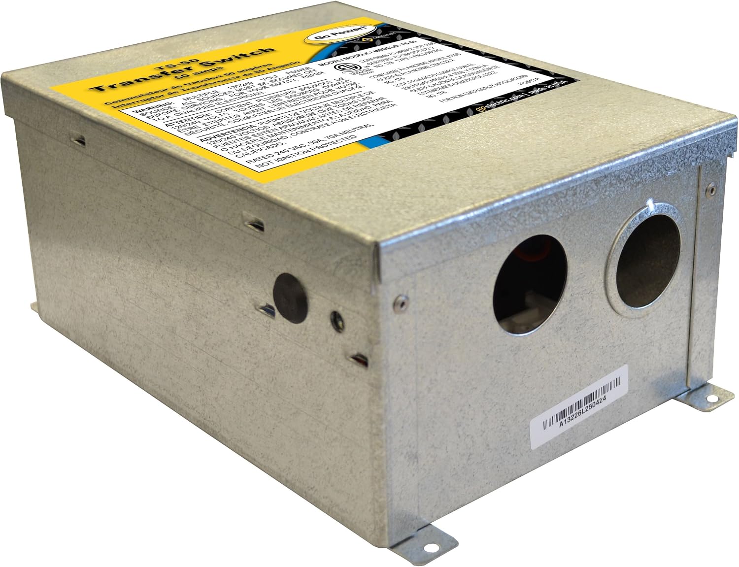 Go Power TS-50 50 Amp Automatic Transfer Switch, Inverter, Shore Power, Generator Compatible, Delay Switch for Safe Generator Operation, Easy Installation