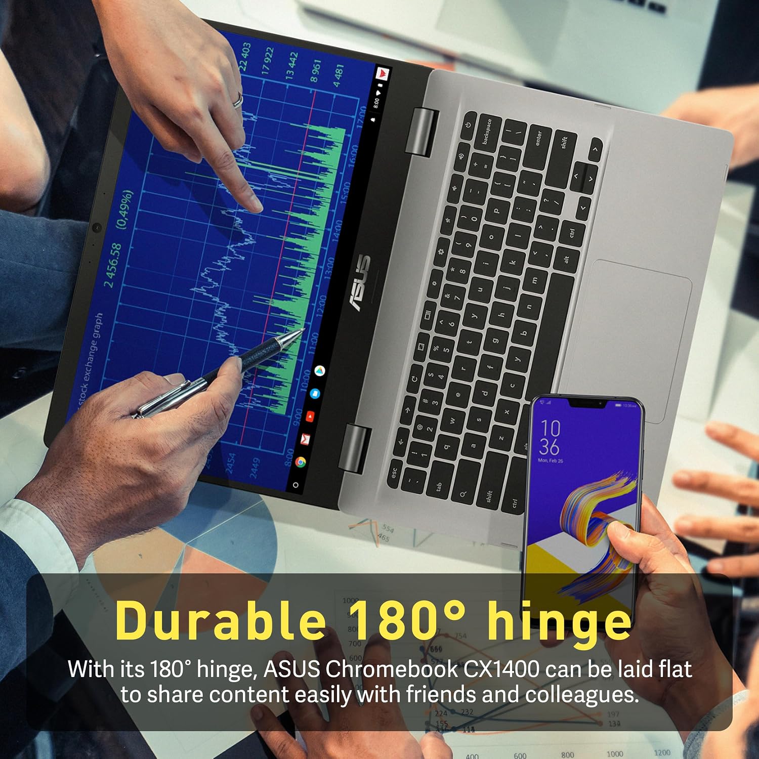 ASUS Chromebook 14' HD Laptop, Intel Celeron N3350 Processor, 4GB RAM, 32GB eMMC Flash Memory, Intel HD Graphics, HD Webcam, Stereo Speakers, Chrome OS, Silver (Renewed)