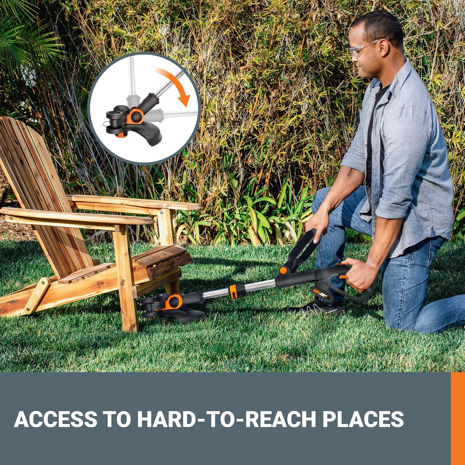 WORX 20V 12'' Cordless String Trimmer, 360 CFM Leaf Blower & 22'' Hedge Trimmer Combo, 2 Batteries & Charger Included, WG931