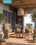 Ciokea Oversized Outdoor Rocking Chairs Set of 8, 380lbs Heavy-Duty Large Patio Rocker, High Back Cozy Porch Chairs, Weather Resistant Patio Rocking Chairs for Outside, Fire Pit, Deck, Teak