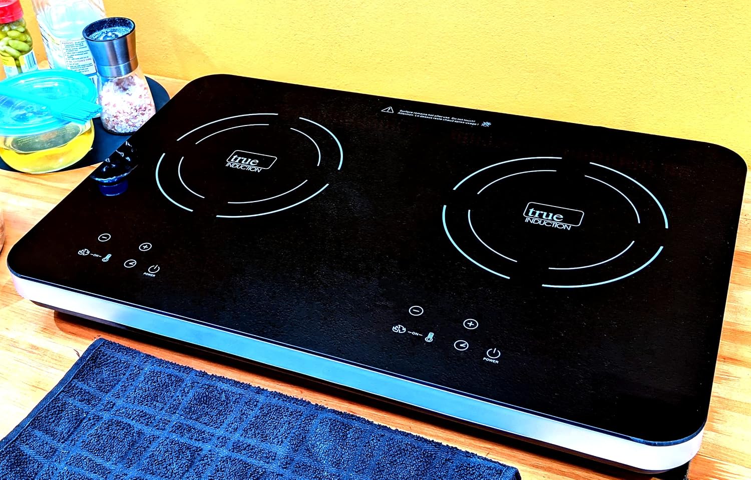 TI-2C 23 inch Portable Dual Induction Glass-Ceramic Cooktop, 1750W, UL1026 Certified