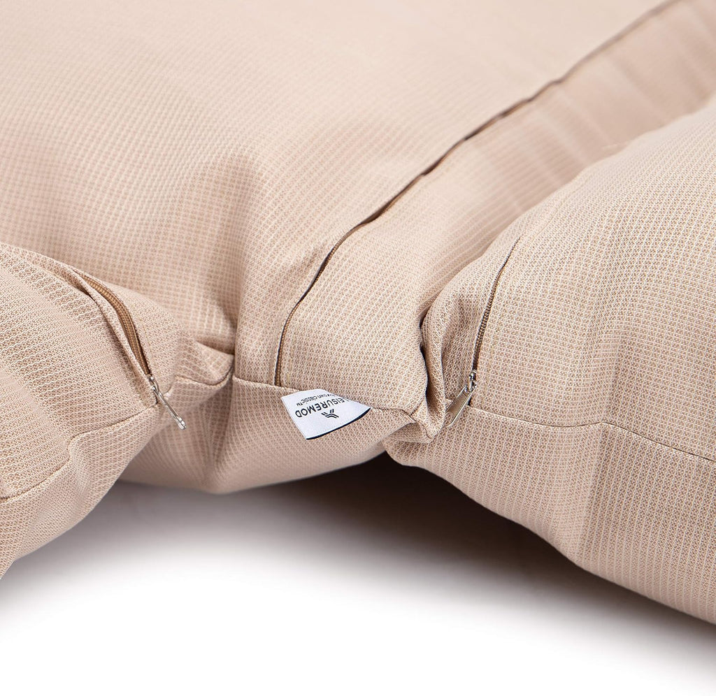 LeisureMod 2 Person Hanging Egg Chair Cushion - Beige, Weather-Resistant, Quick-Drying Fabric with Soft Cotton Filling, Machine Washable