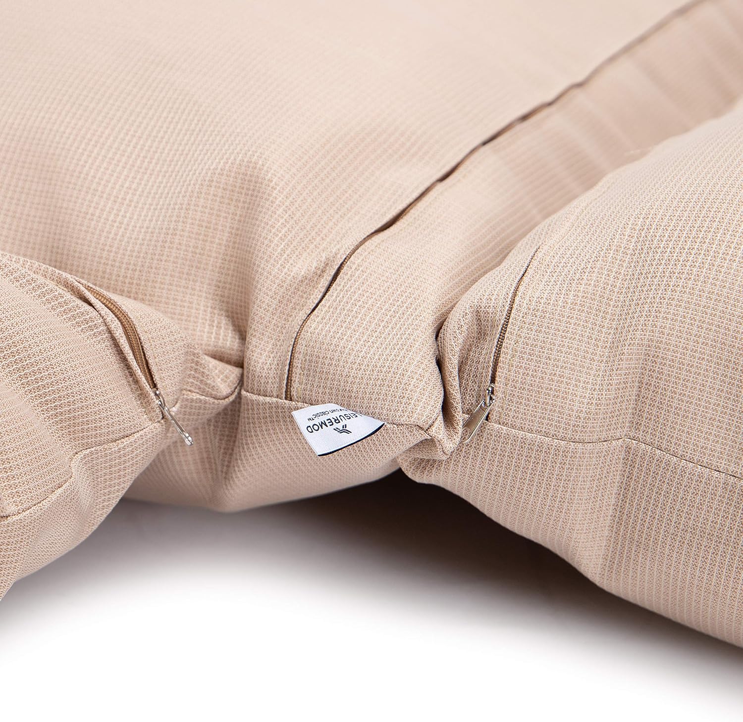 LeisureMod 2 Person Hanging Egg Chair Cushion - Beige, Weather-Resistant, Quick-Drying Fabric with Soft Cotton Filling, Machine Washable
