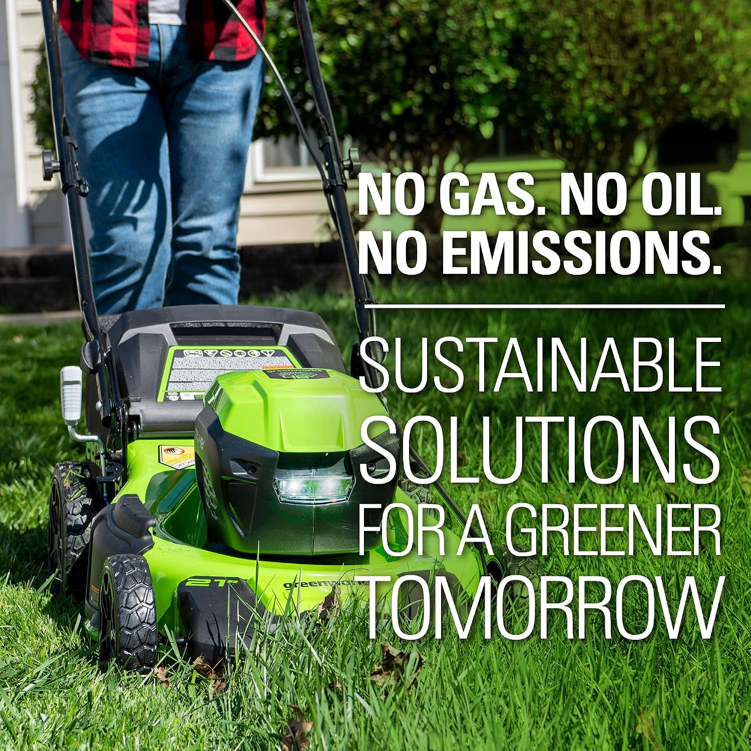 Greenworks 48V (24V x 2) 21' Brushless Cordless (Self-Propelled) Lawn Mower (LED Headlight), (2) 5.0Ah Batteries and Dual Port Rapid Charger Included (200+ Compatible Tools)