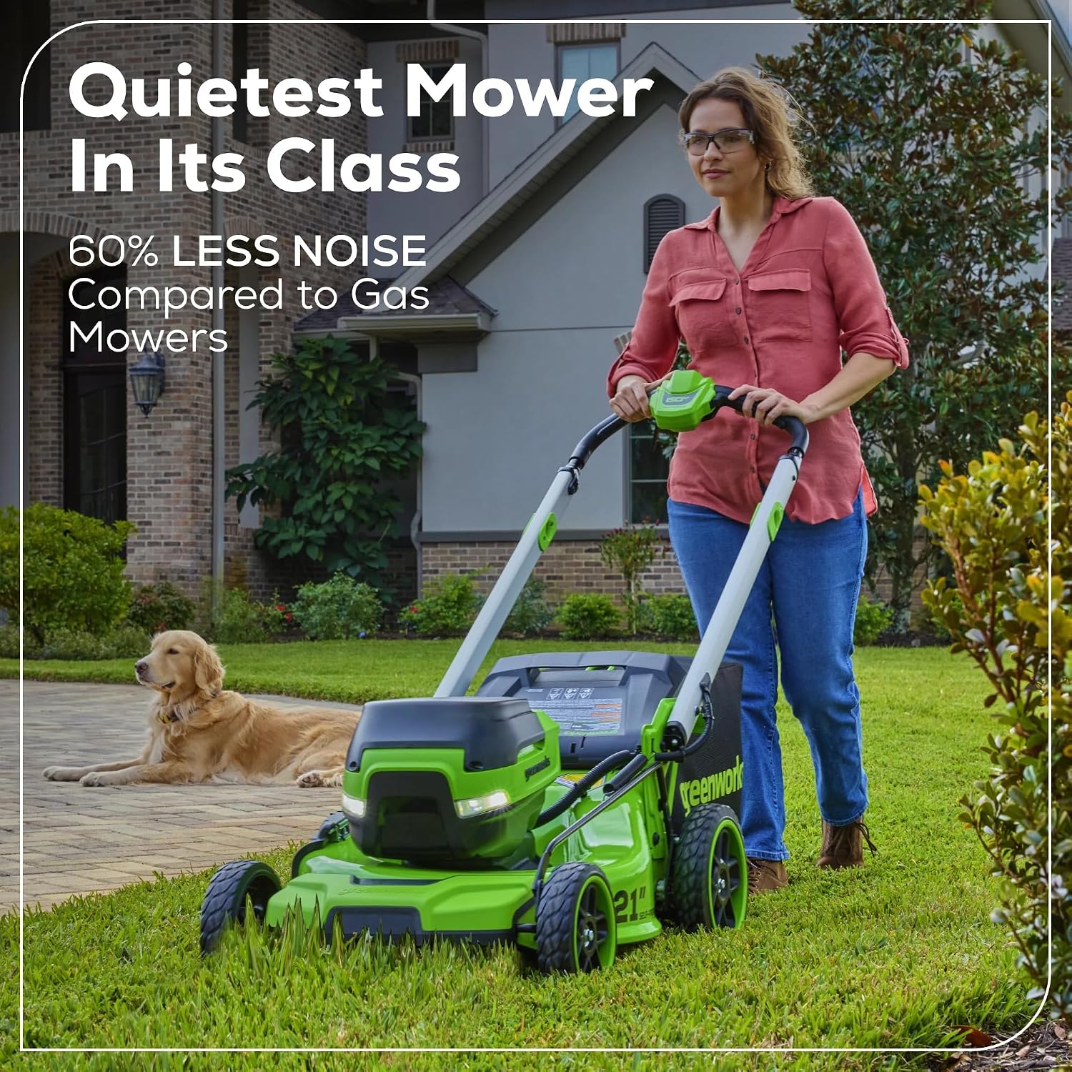 Greenworks 60V 21' Dual-Blade Self-Propelled Lawn Mower with (2) 5.0 Ah Batteries & Rapid Charger