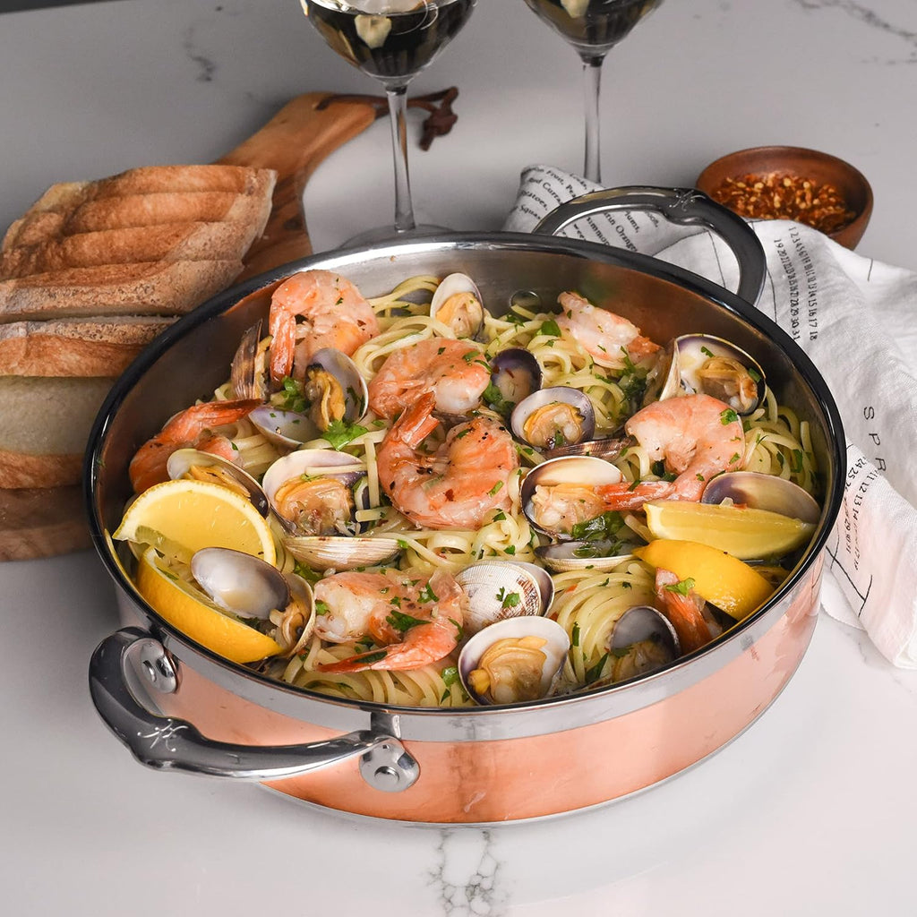 Hestan - CopperBond Collection - 100% Pure Copper Sauteuse, Induction Cooktop Compatible, 3.5 Quart