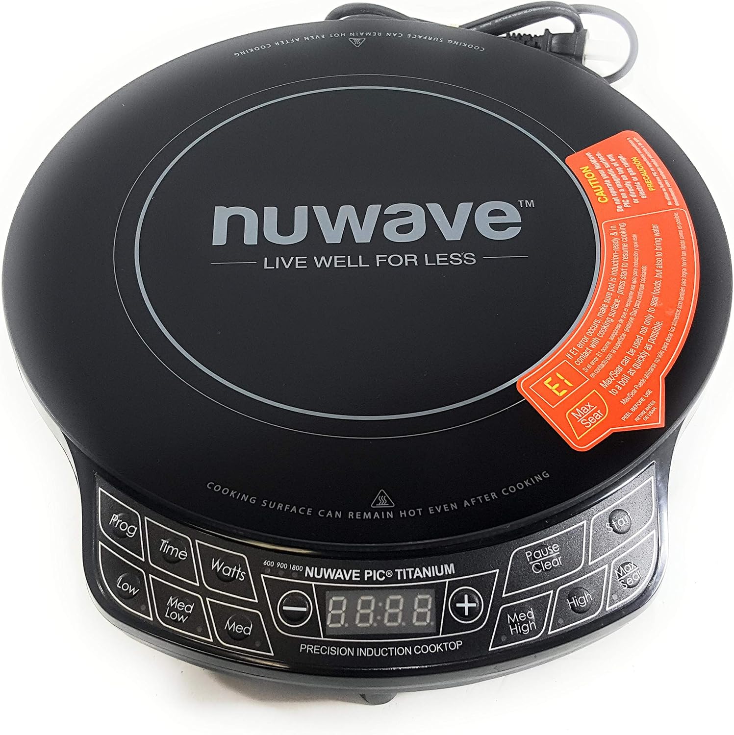 NuWave PIC Titanium 2016 Model Year 1800 Watts Highest Powered Induction Cooktop With Variable Watts Adjuster