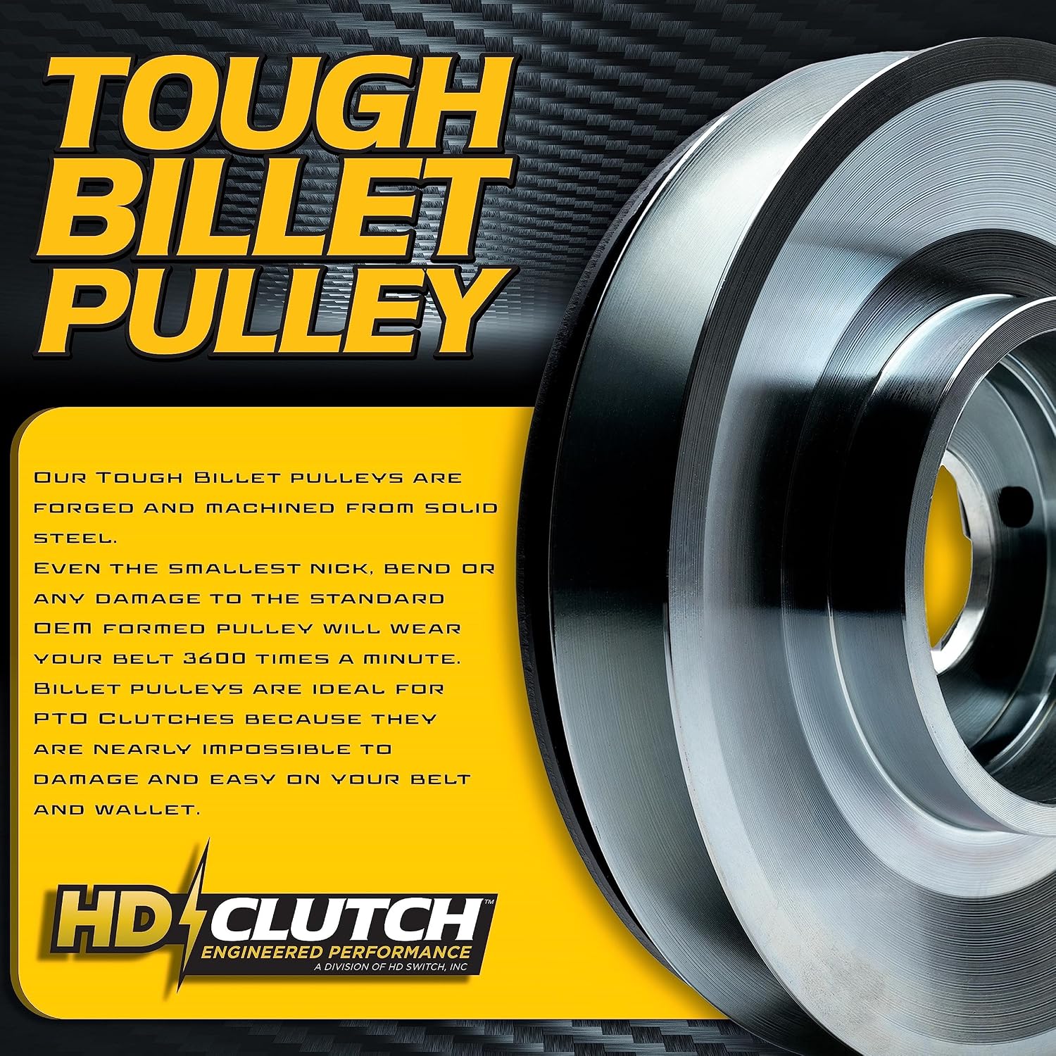 HD Switch HiTorque 260ftlb (OEM 225) BIGBearing Billet Pulley PTO Clutch 522829 for Warner 5228-29 w/Larger Replaceable Pulley Bearing OEM Upgrade Lawn Mower