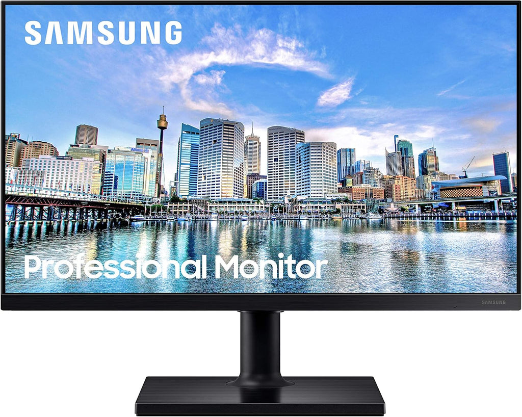 SAMSUNG FT45 Series 24-Inch FHD 1080p Computer Monitor, 75Hz, IPS Panel, HDMI, DisplayPort, USB Hub, Built-in Speakers, Height Adjustable Stand, 3 Yr WRNTY (LF24T450FZNXGO),Black