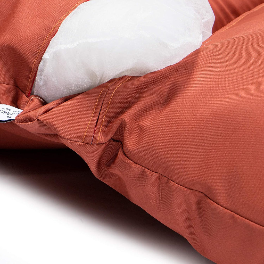LeisureMod 2 Person Hanging Egg Chair Cushion - Dark Orange, Quick-Drying, Weather-Resistant, Soft Cotton Filling, Machine Washable