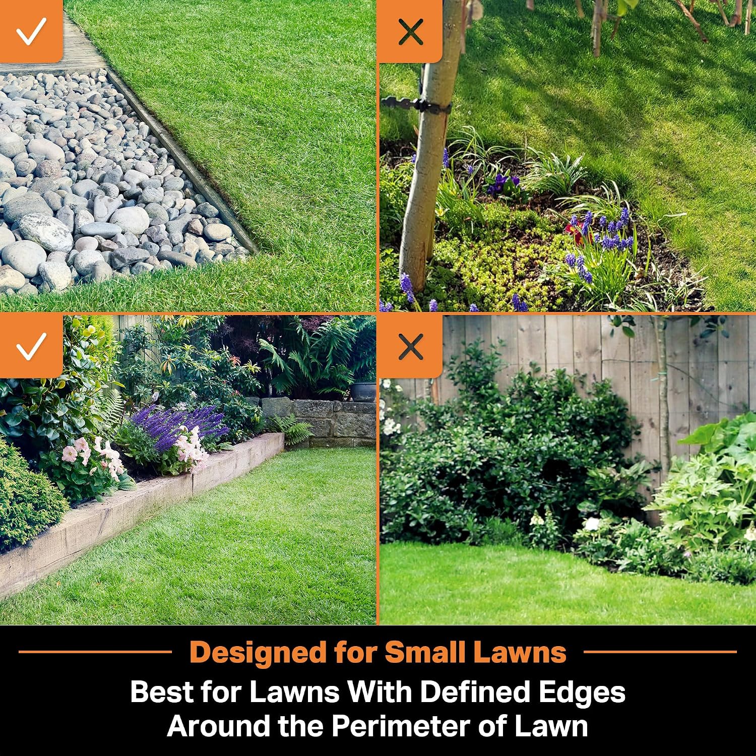 LawnMaster OcuMow Robot Lawn Mower with Cordless 24V MAX 10' Grass Trimmer Combo Kit Perimeter Wire Free for Small Yards 2000-4000 Square Feet Optical Navigation Automatic Obstacle Avoidance Spot Cut
