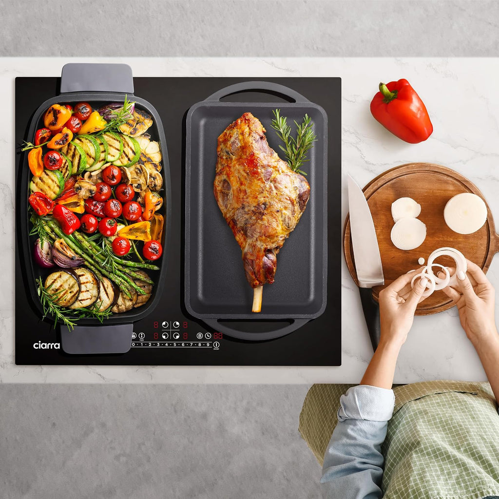 CDV 7200W Built-in Induction Cooktop 4 Burners, 24 Inch Electric Cooktop with Bridge Function Power Booster 9 Power Levels Touch Control Timer Child Lock