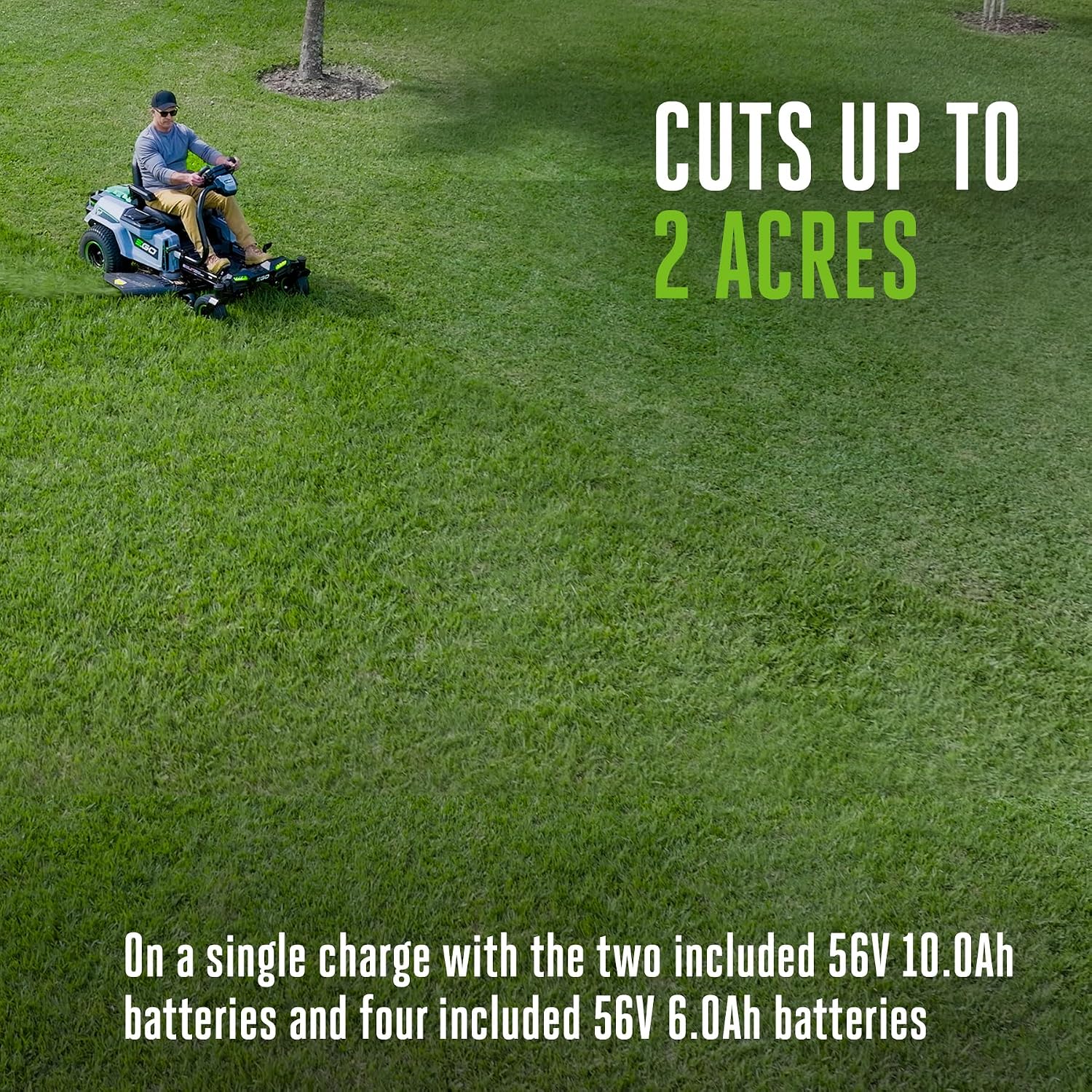 EGO POWER+ Z6 Zero Turn Riding Lawn Mower, 42' Deck, Includes (2) 56V 10.0Ah and (4) 56V 6.0Ah Batteries and 800W Charger - ZT4215S