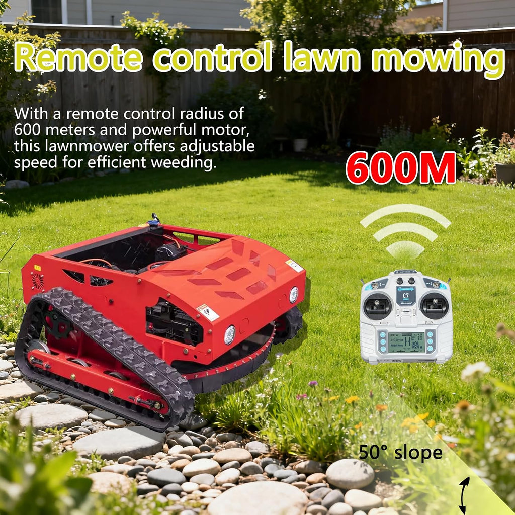 All-Terrain Remote-Controlled Lawnmower with a 31.5-Inch Mowing Width, Powerful 16hp Engine, and Brushless Motor Suitable for Mowing Medium to Large Lawns(SKD-452-80L)