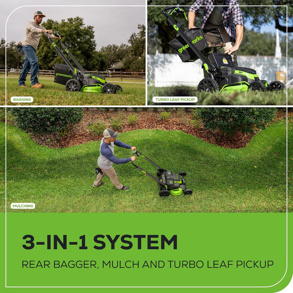 Greenworks 80V 25' Brushless Cordless ( Self-Propelled) Lawn Mower (75+ Compatible Tools), 5.0Ah Battery and Charger Included