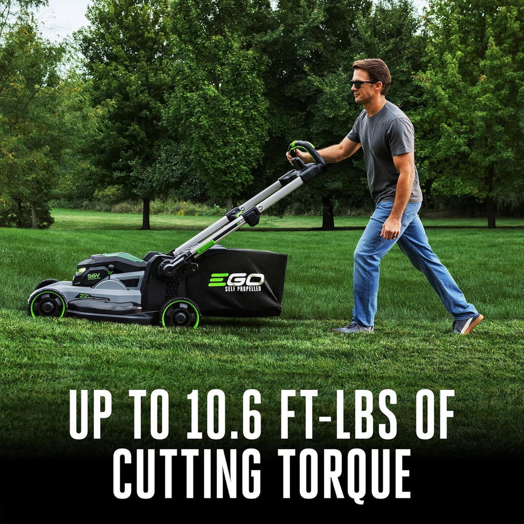 EGO POWER+ Electric Lawn Mower, Self-Propelled Cordless with 22' Super Composite Deck, Includes (2) 56V 6.0Ah Batteries and 560W Charger - LM2244SP-2