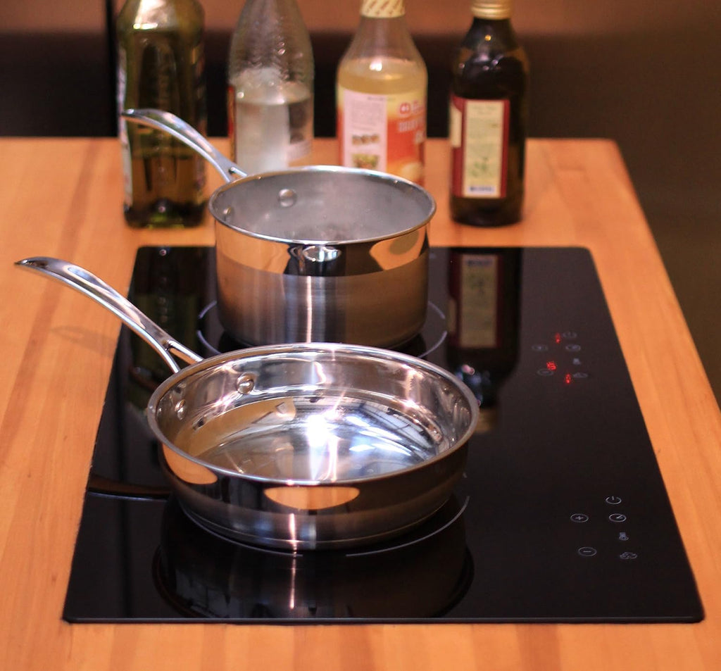 TI-2BN 14 inch Built-In Vertical Dual Burner Induction Glass-Ceramic Cooktop, 1750W, UL858 Certified