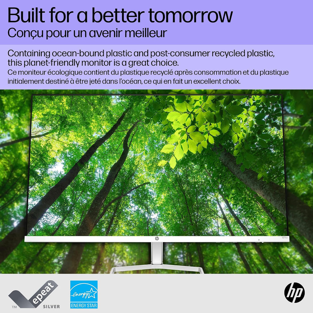 HP Series 5 27 inch FHD Monitor, Full HD Display (1920 x 1080), IPS Panel, 99% sRGB, 1500:1 Contrast Ratio, 300 nits, Eye Ease with Eyesafe Certification, 527sa (2024)