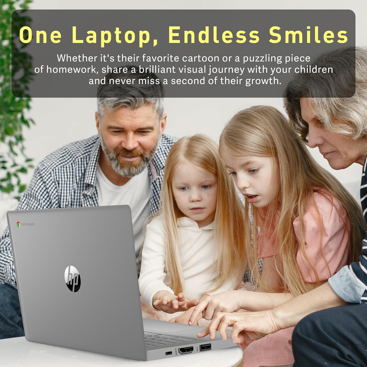 HP Chromebook 14' HD Laptop, Intel Celeron N4120, 4GB LPDDR4, 224GB Storage(64GB eMMC+160GB Docking Station Set), Intel UHD Graphics 600, Wi-Fi 5, 720p Camera, Fast Charge, Chrome OS, Gray