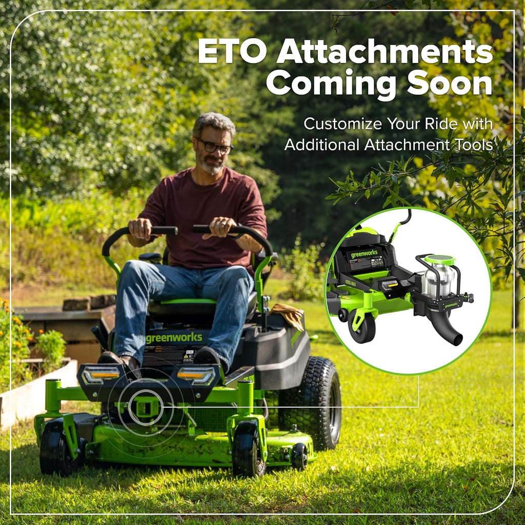Greenworks 80V 42' CrossoverZ Zero Turn Riding Lawn Mower, (6) 6.0Ah Batteries and 600W Charger
