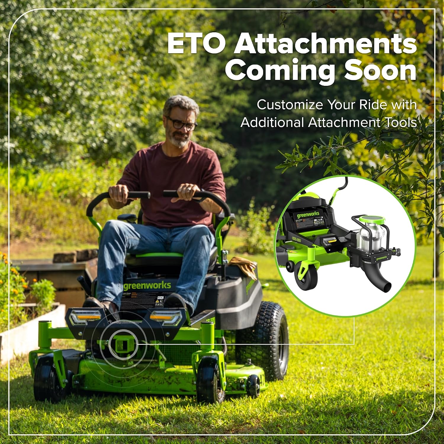 Greenworks 80V 42' CrossoverZ Zero Turn Riding Lawn Mower, (6) 6.0Ah Batteries and 600W Charger