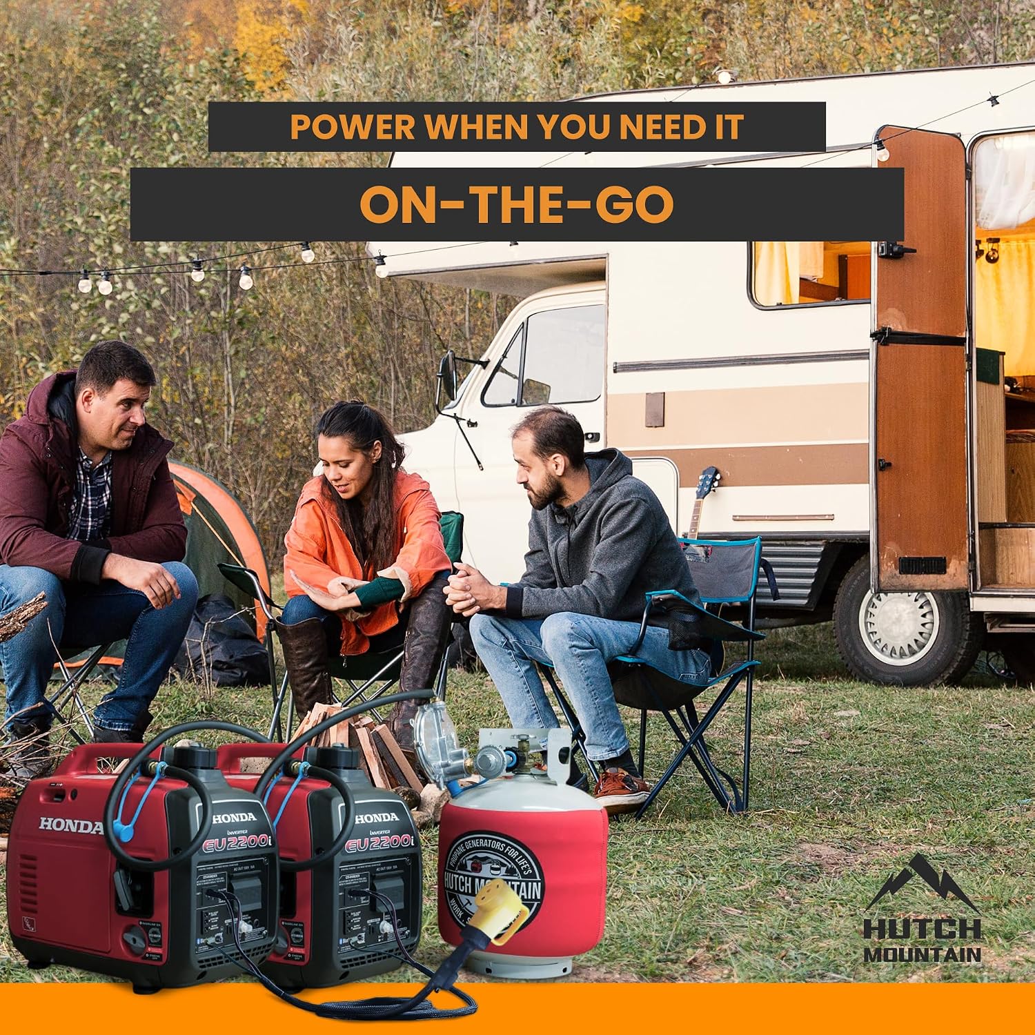 Hutch Mountain Power Grip Parallel Cable - Compatible with Honda Generator Eu2200i, 1000i, & 2000i, RV Cable w/ 30 amp Generator Cord Breaker, Parallel Kit with Built Handle