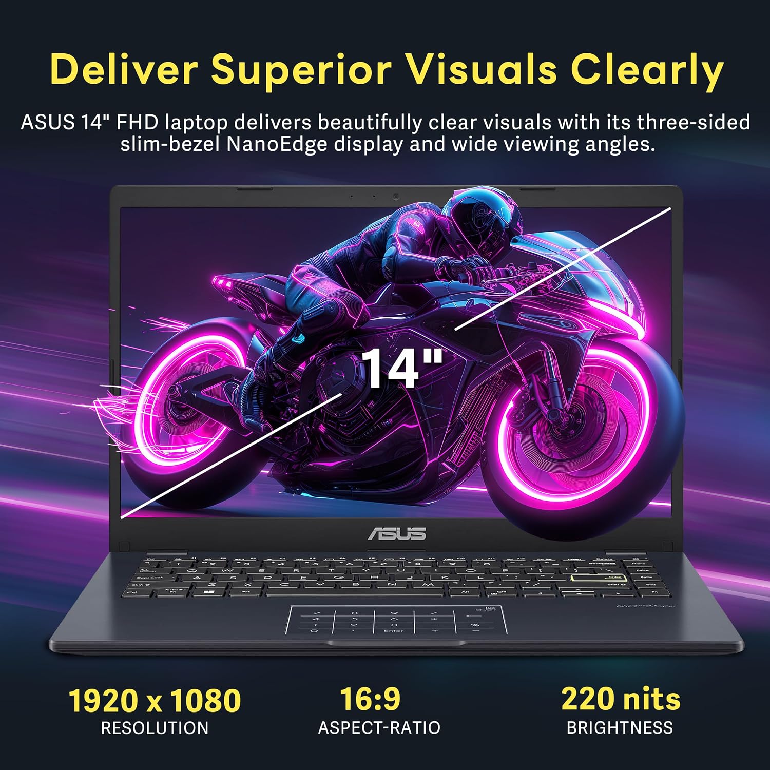 ASUS Laptop, 14-inch FHD Display, Intel Pentium Silver N6000, 4GB RAM, 64GB eMMC Storage, Windows 11 Home in S Mode, Intel UHD Graphics, Star Black, E410KA-PM464 (Renewed)