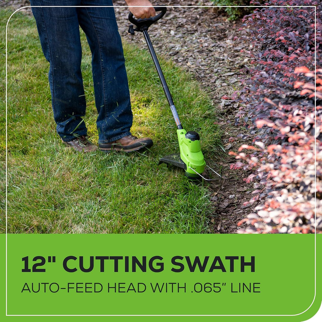 Greenworks 48V (24V x 2) 20' Brushless Cordless Lawn Mower + 12' String Trimmer + 320 CFM Leaf Blower Combo Kit with (2) 4.0Ah Batteries & Dual Port Fast Charger