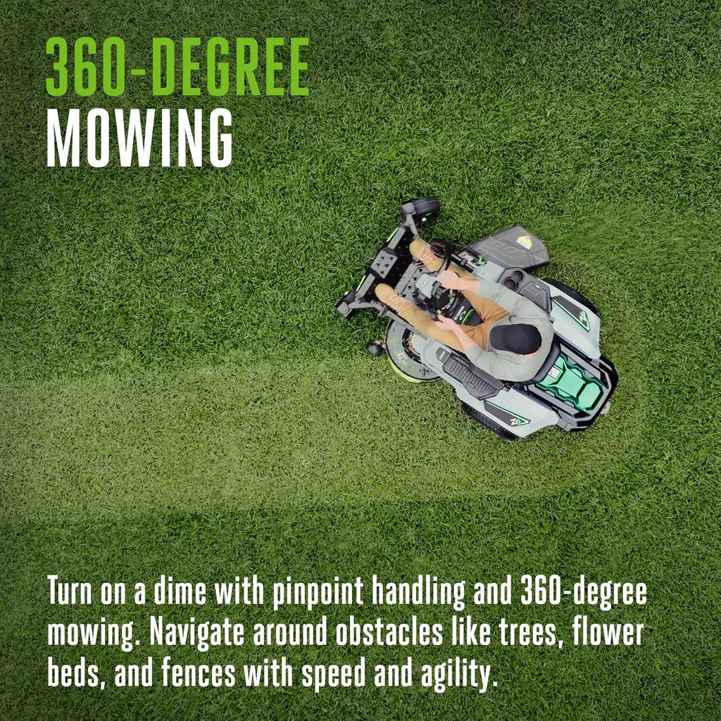 EGO POWER+ Z6 Zero Turn Riding Lawn Mower, 42' Deck, Includes (2) 56V 10.0Ah and (4) 56V 6.0Ah Batteries and 800W Charger - ZT4215S