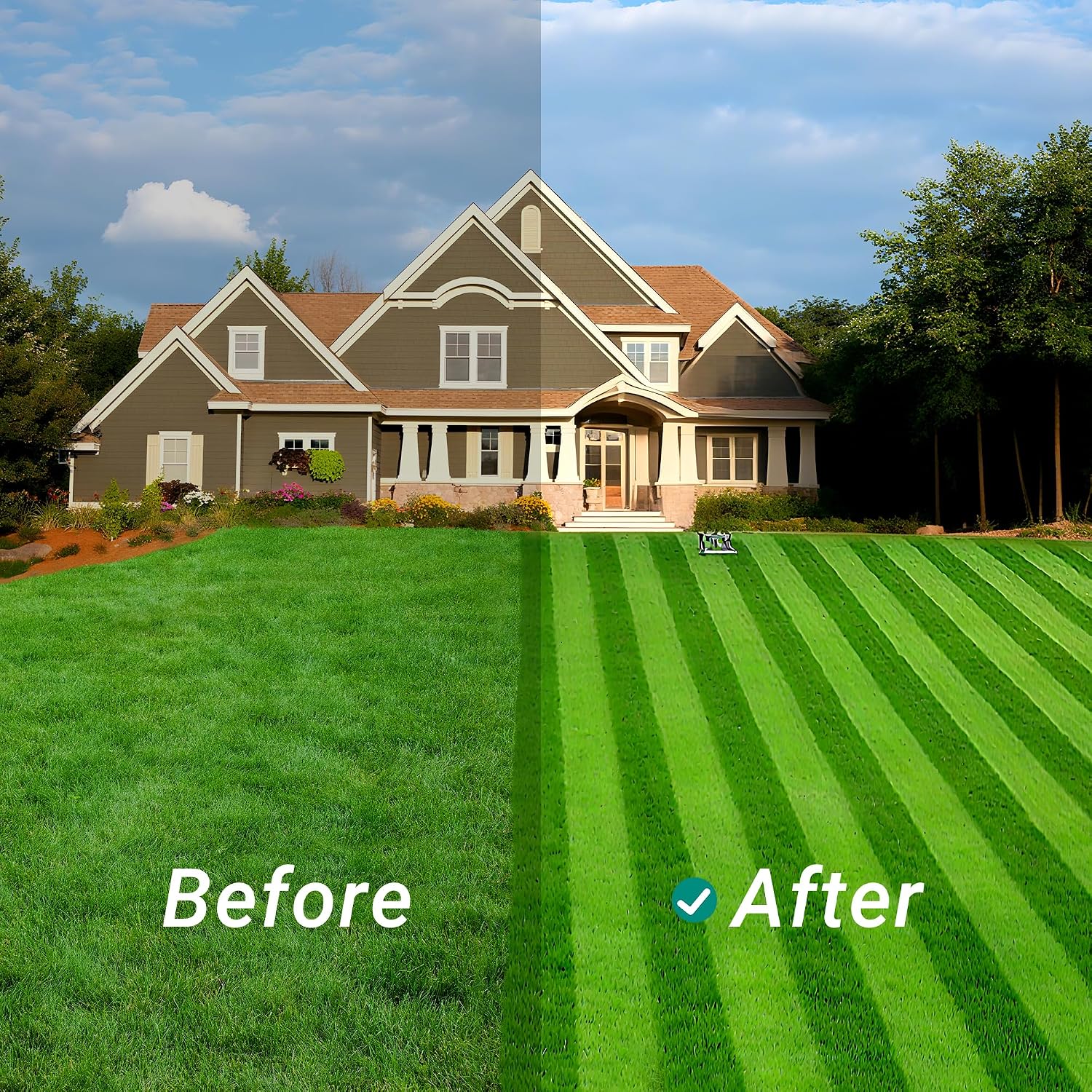 Suchtale Lawn Striping Kit for Push Mowers, Heavy-Duty Stainless Steel Roller, Universal DIY Lawn Striper with Large Easy-Fill Sand Port & Funnel, Adjustable Design, Fits Gas or Electric Lawn Mowers