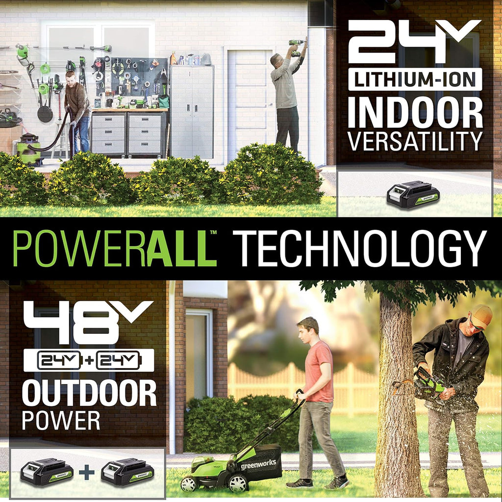 Greenworks 48V (24V x 2) 21' Brushless Cordless (Self-Propelled) Lawn Mower (LED Headlight), (2) 5.0Ah Batteries and Dual Port Rapid Charger Included (200+ Compatible Tools)