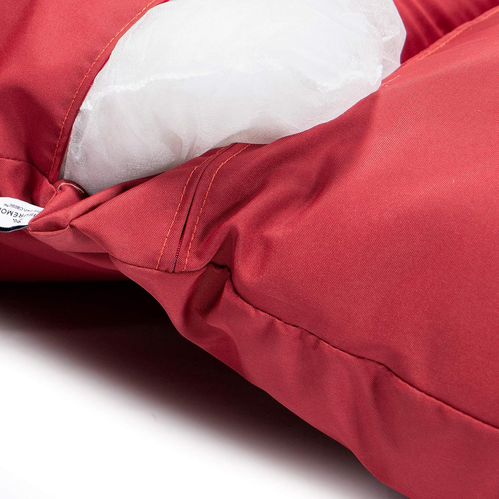 LeisureMod 2 Person Hanging Egg Chair Cushion - Red, Weather-Resistant, Quick-Drying Fabric, Soft Cotton Filling, Machine Washable