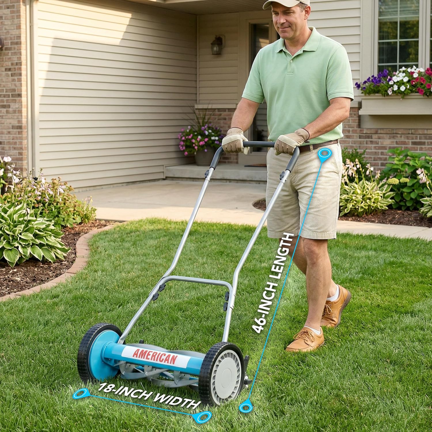 American Lawn Mower Company 2815-18 18-Inch 5-Blade Reel Push Lawn Mower