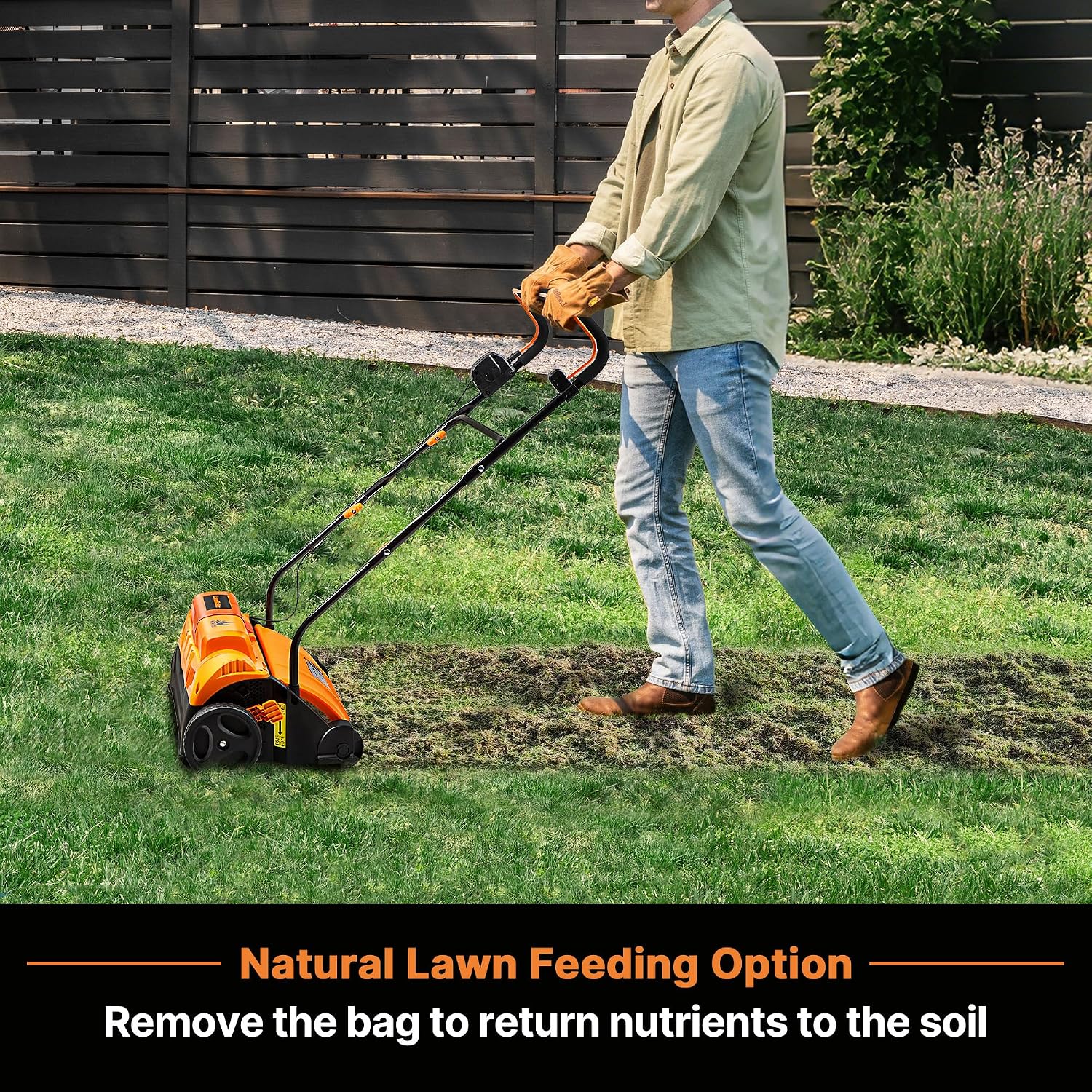 LawnMaster 48V MAX Brushless 16' 2-in-1 Cordless Dethatcher and Scarifier with Removable Thatch Collection Bag Quick-Fold – CLGVB4816