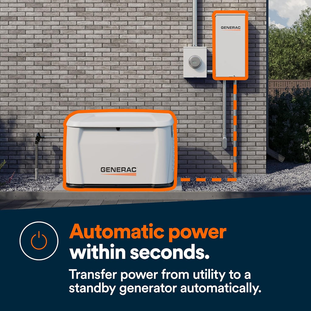 Generac Next Gen 200-Amp Generator Transfer Switch, Automatic Smart Open Transition Transfer Switch, Fast-Mount NEMA 3R Enclosure
