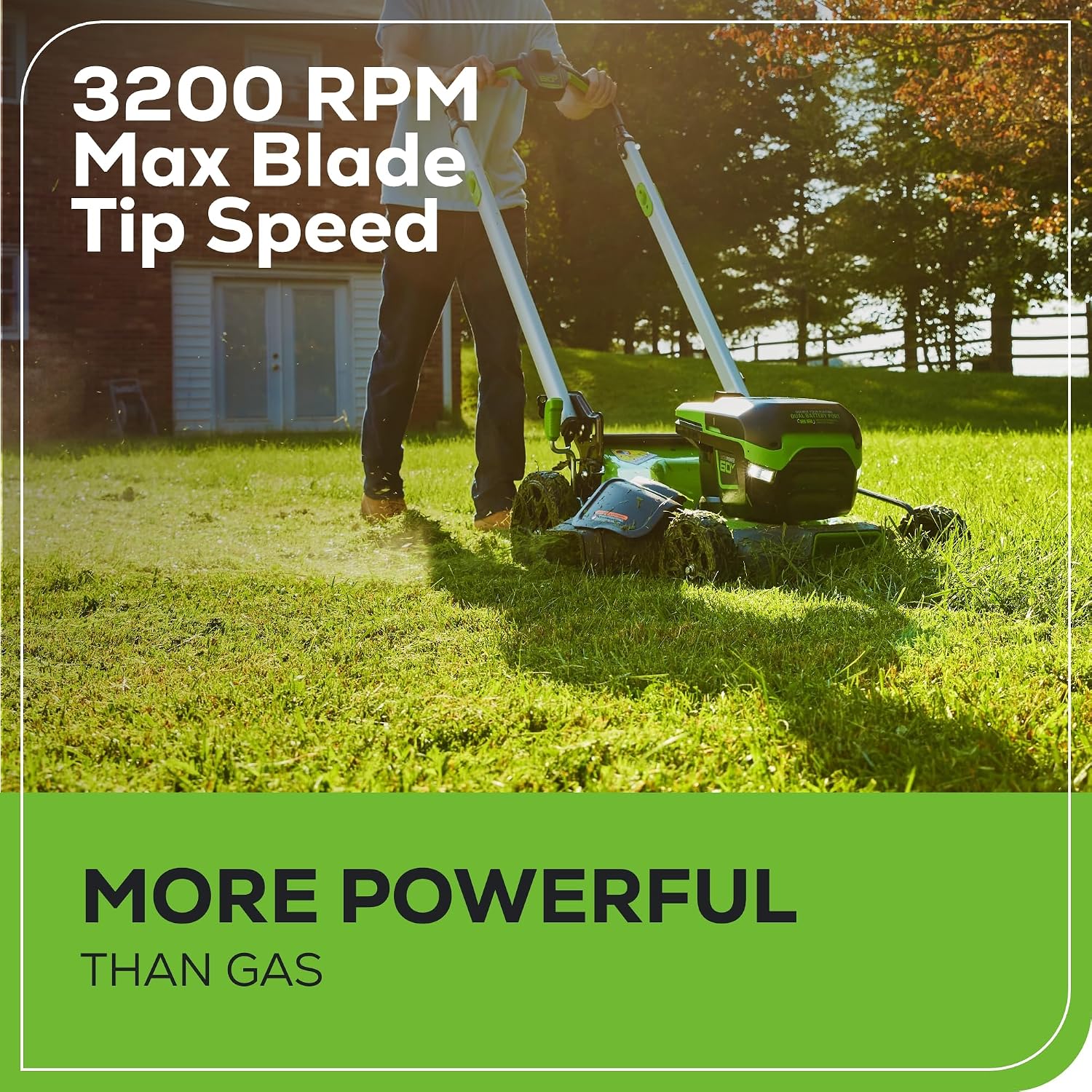 Greenworks 60V 21' Brushless (Push) Cordless Lawn Mower, 5.0Ah Battery (1/2 Acre, Rapid Charger, 4-in-1, LED Lights, IPX4)