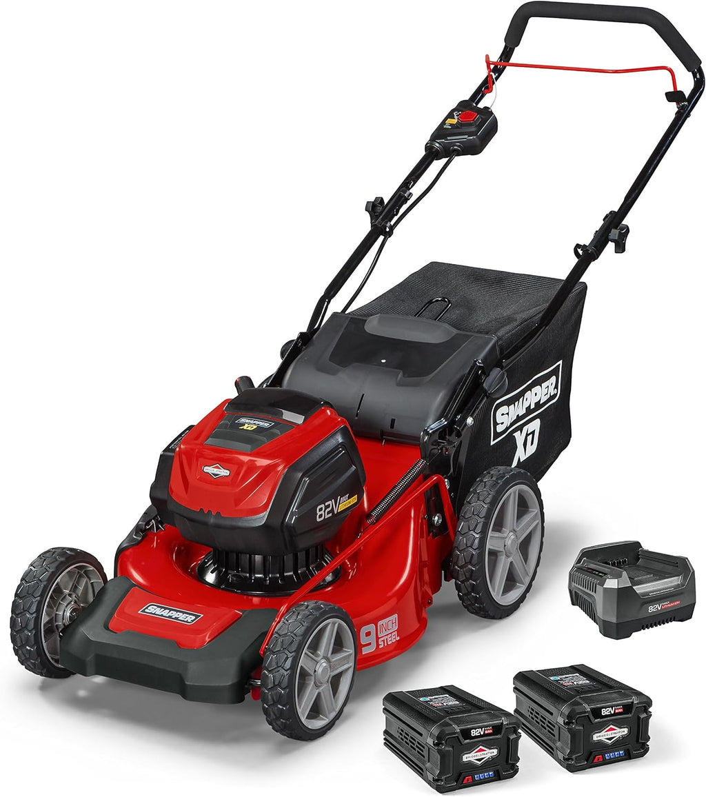 Snapper XD 82V MAX Cordless Electric 19' Push Lawn Mower, Includes Kit of 2 2.0 Batteries and Rapid Charger