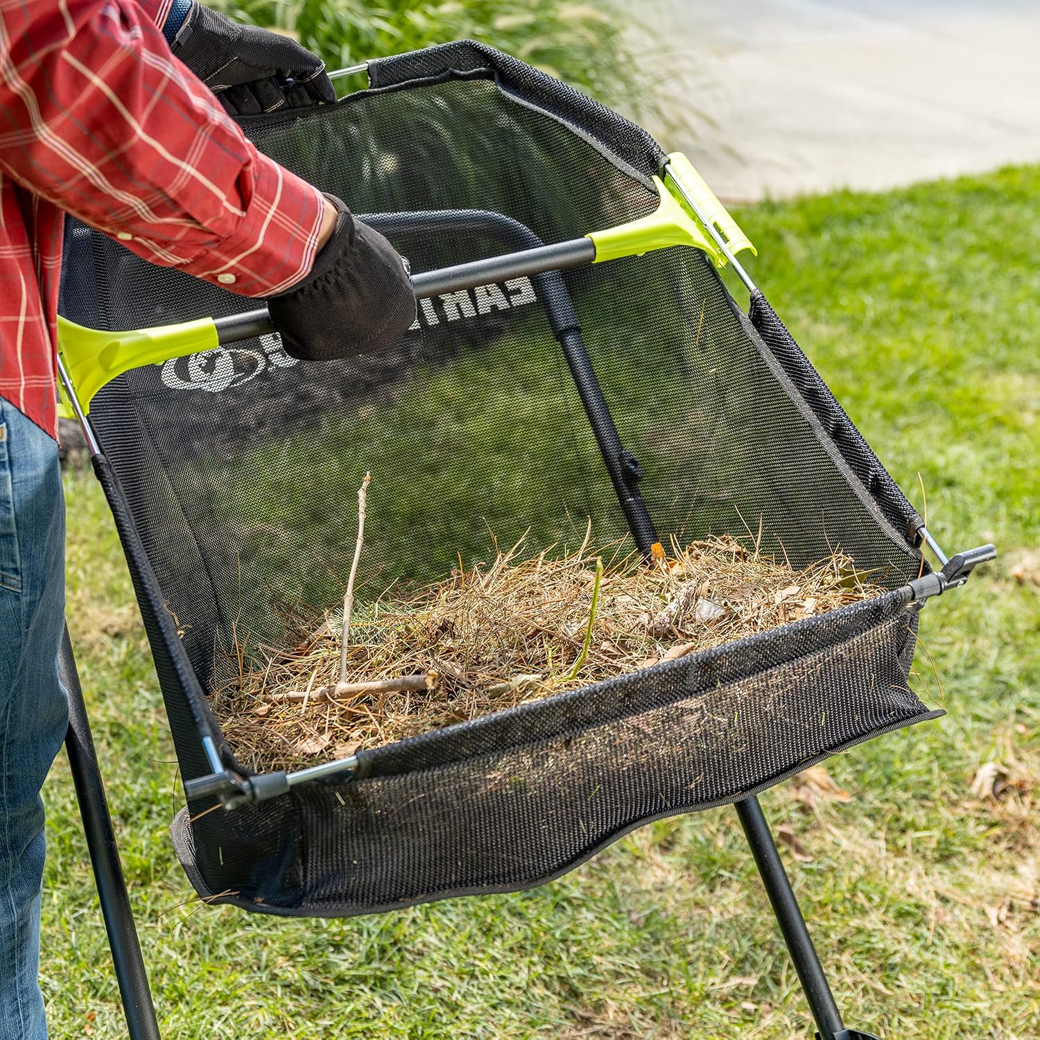 Earthwise LSW70021 21-Inch Width Leaf & Grass Push Lawn Sweeper, Black